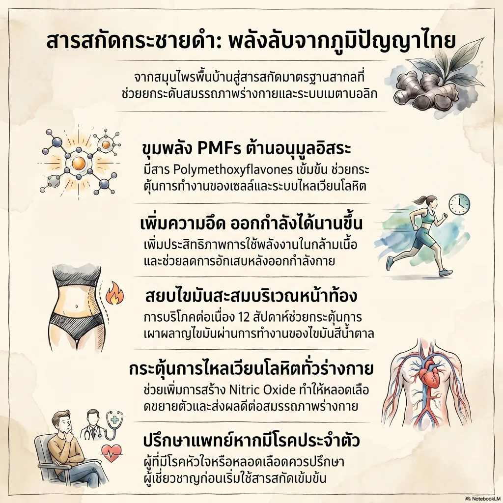 Black Ginger Extract: สารสกัดสมุนไพรไทยกับศักยภาพด้านสุขภาพและสมรรถภาพร่างกาย