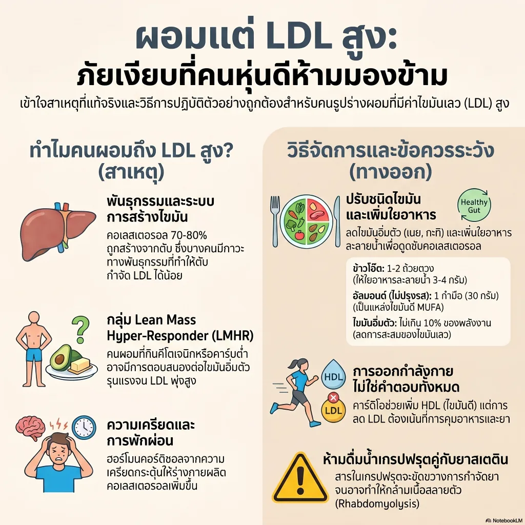 ผอมหุ่นดีแต่ LDL สูง: ภัยเงียบจากอาหารและพันธุกรรมที่คนดูแลรูปร่างมักพลาด