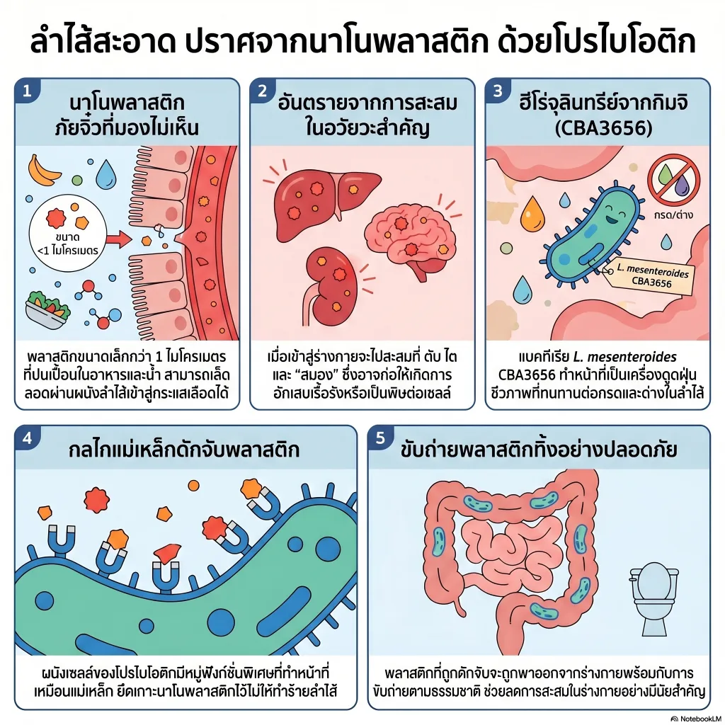 ลำไส้สะอาดได้ด้วยโปรไบโอติก ทางเลือกใหม่ในการรับมือสารตกค้างจากนาโนพลาสติก