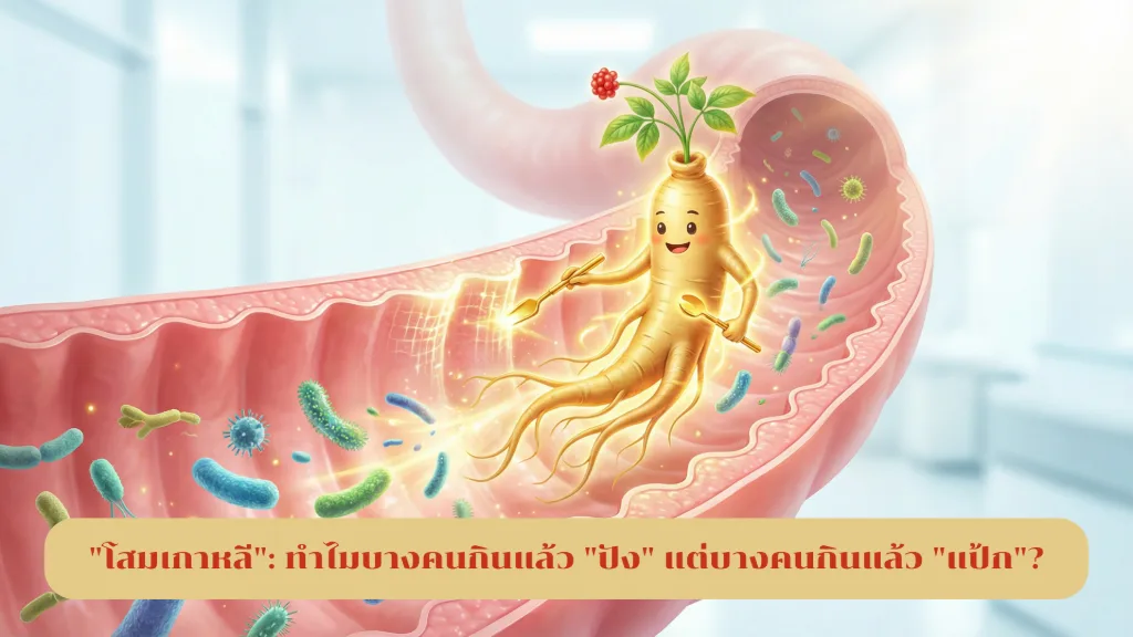 ไขปริศนา "โสมเกาหลี": ทำไมบางคนกินแล้ว "ปัง" แต่บางคนกินแล้ว "แป้ก"? ความลับทางเภสัชวิทยาที่ซ่อนอยู่ใน "ลำไส้" ของคุณ