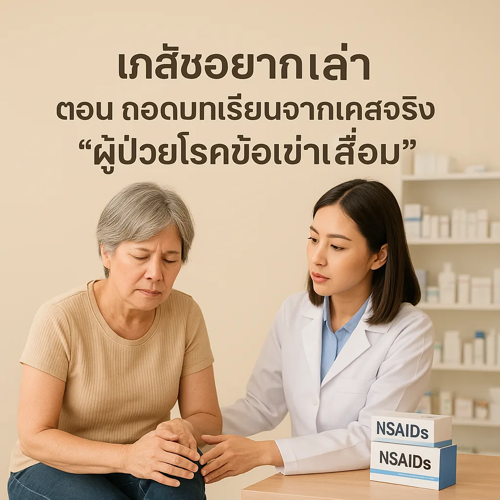 เภสัชอยากเล่า ตอน ถอดบทเรียนจากเคสจริง “ผู้ป่วยโรคข้อเข่าเสื่อม”